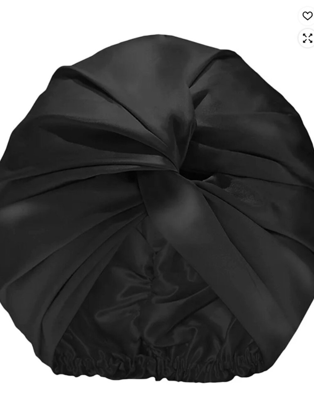 New Slip Pure Silk Turban, Black